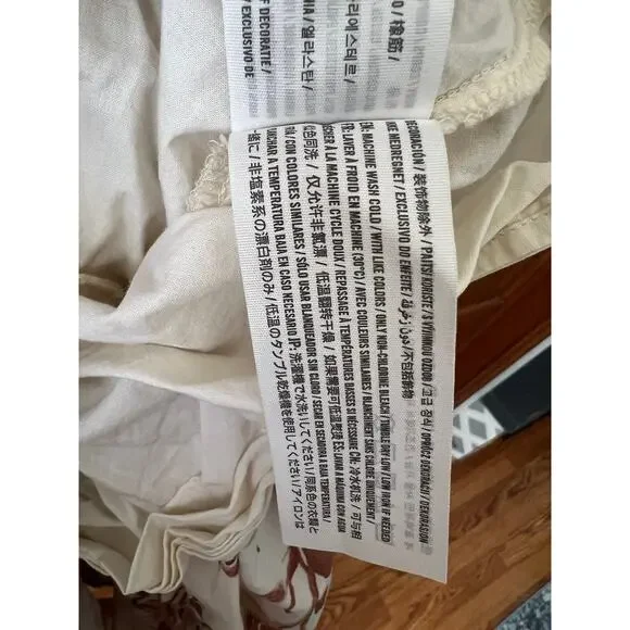 Abercrombie & Fitch Women's Brown Floral Smocked Puff Sleeve Midi Dress Size LT - Picture 10 of 11